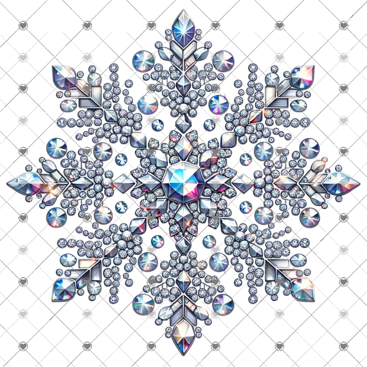 Snowflake Sublimation Transfer, Crystal Snowflakes Printed Transfer, Snowflake Sublimation Design, Winter, Printed Christmas Transfer (Adult x1-8.5+") WoodArtSupply