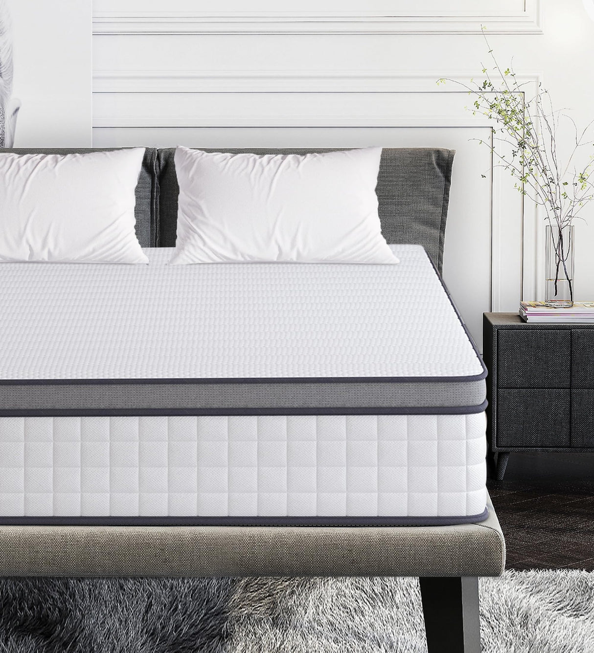 elitspace Queen Mattresses,10 Inch Queen Mattress in a Box,Memory Foam Hybrid Queen Size Mattress,Breathable Comfort Soft Mattress Pressure Relief. elitspace