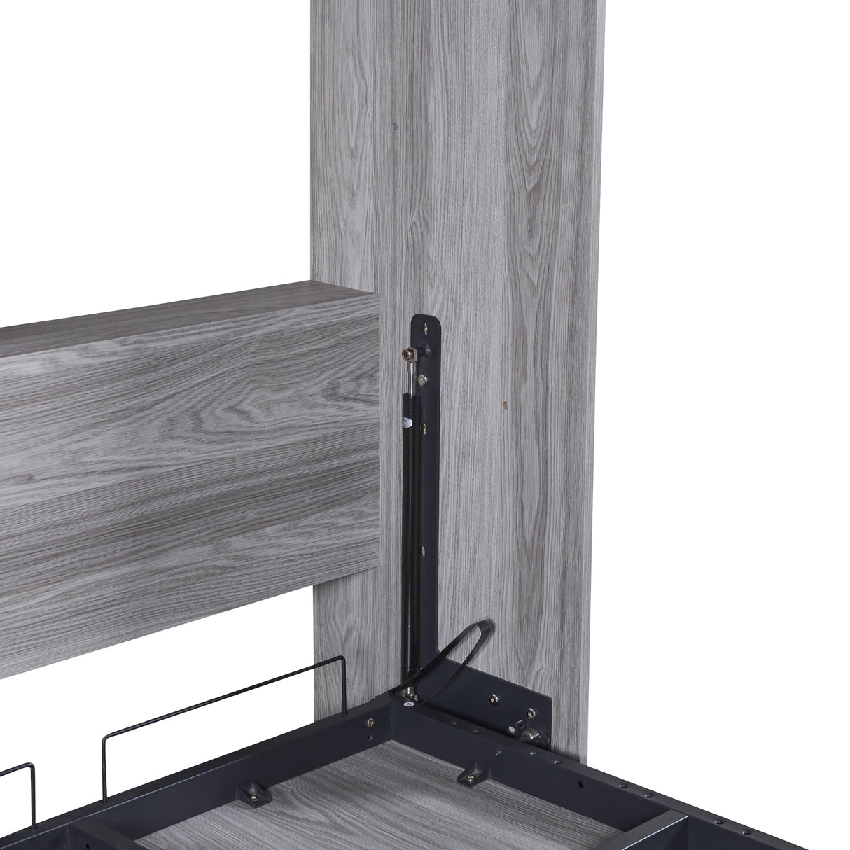 Ball & Cast Twin Size Murphy Bed,Cabinet Bed Frame with Storage Shelves,Wood Foldable PlatformBed Vertical Wall Bedframe for Bedroom Guest Room, White Ball & Cast