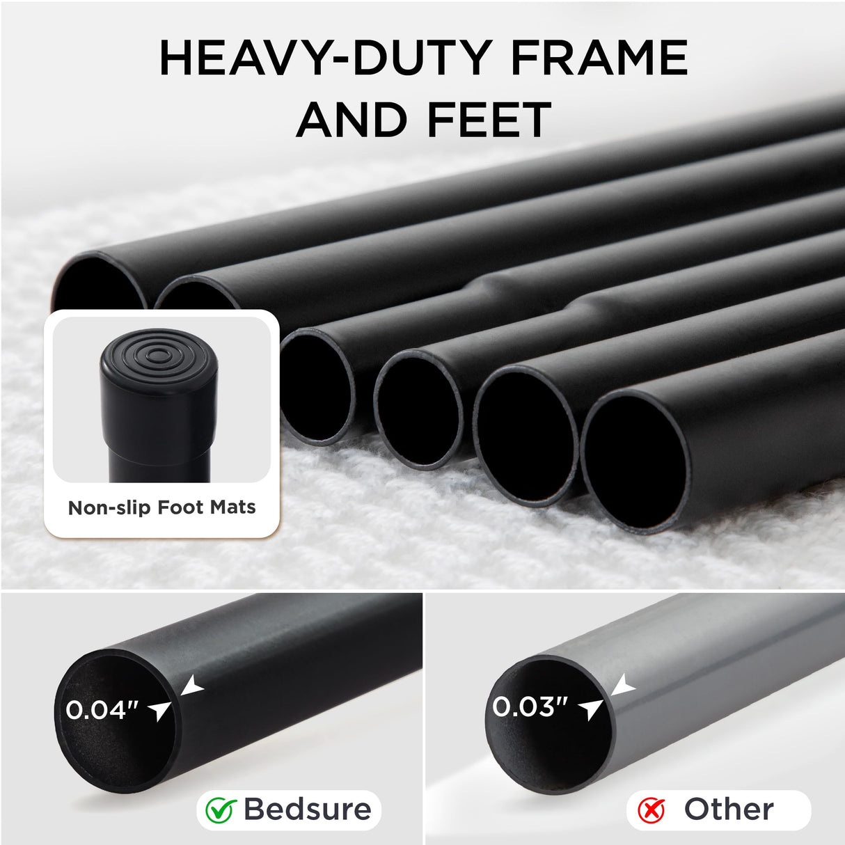 Bedsure Outdoor Elevated Dog Bed Large Sized Dog, Portable Indoor & Outdoor Cooling Raised Cot Pet Hammock Bed with Skid-Resistant Feet, Frame with Breathable Mesh, Grey, 49 inches Bedsure