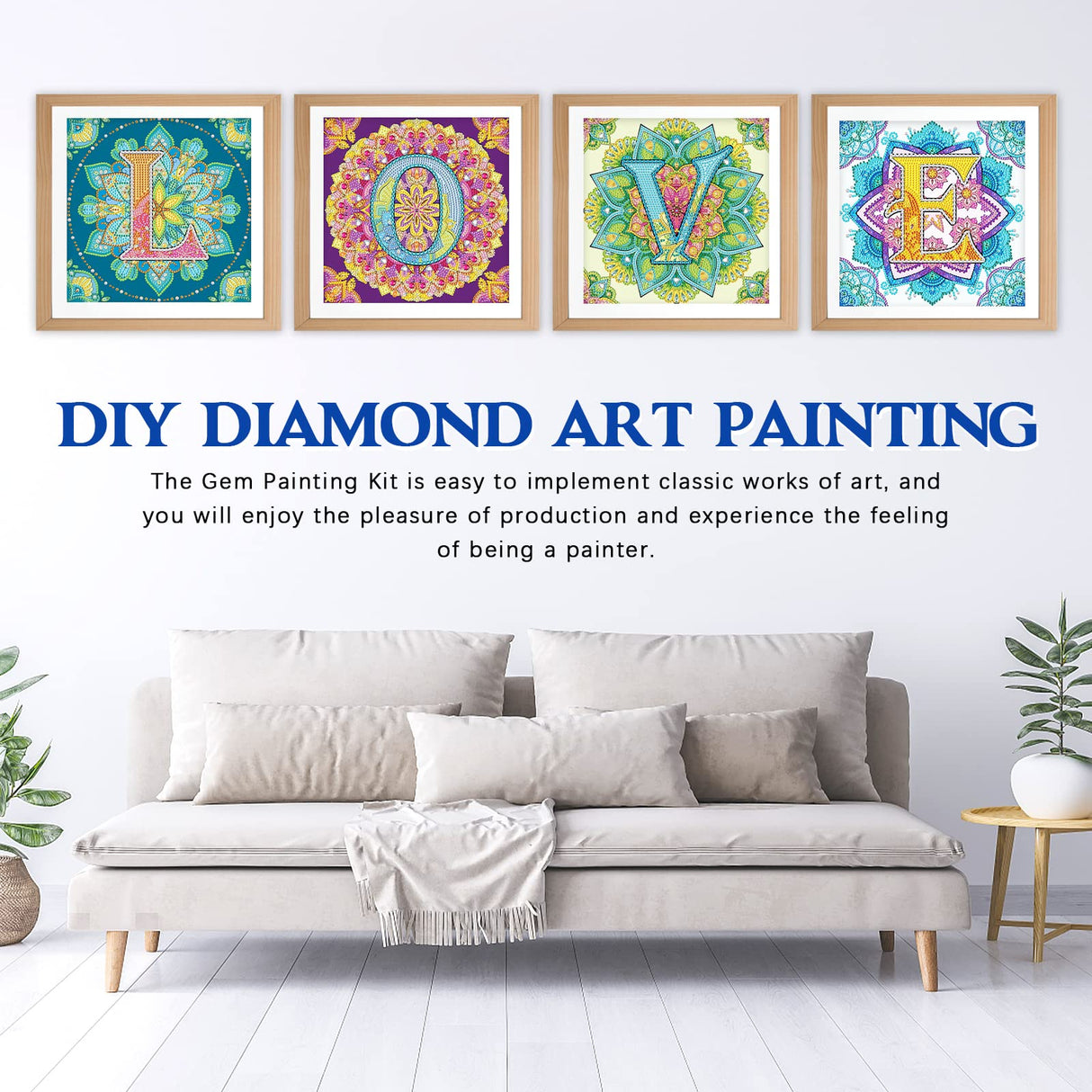 4 Pieces Love Alphabet Diamond Painting Kits, Special Shaped 5D Partial Drill DIY Crystal Diamond Art for Adults, Home Wall Decoration, Valentine’s Day Gifts, Mosaic Craft, 12x12 in antor