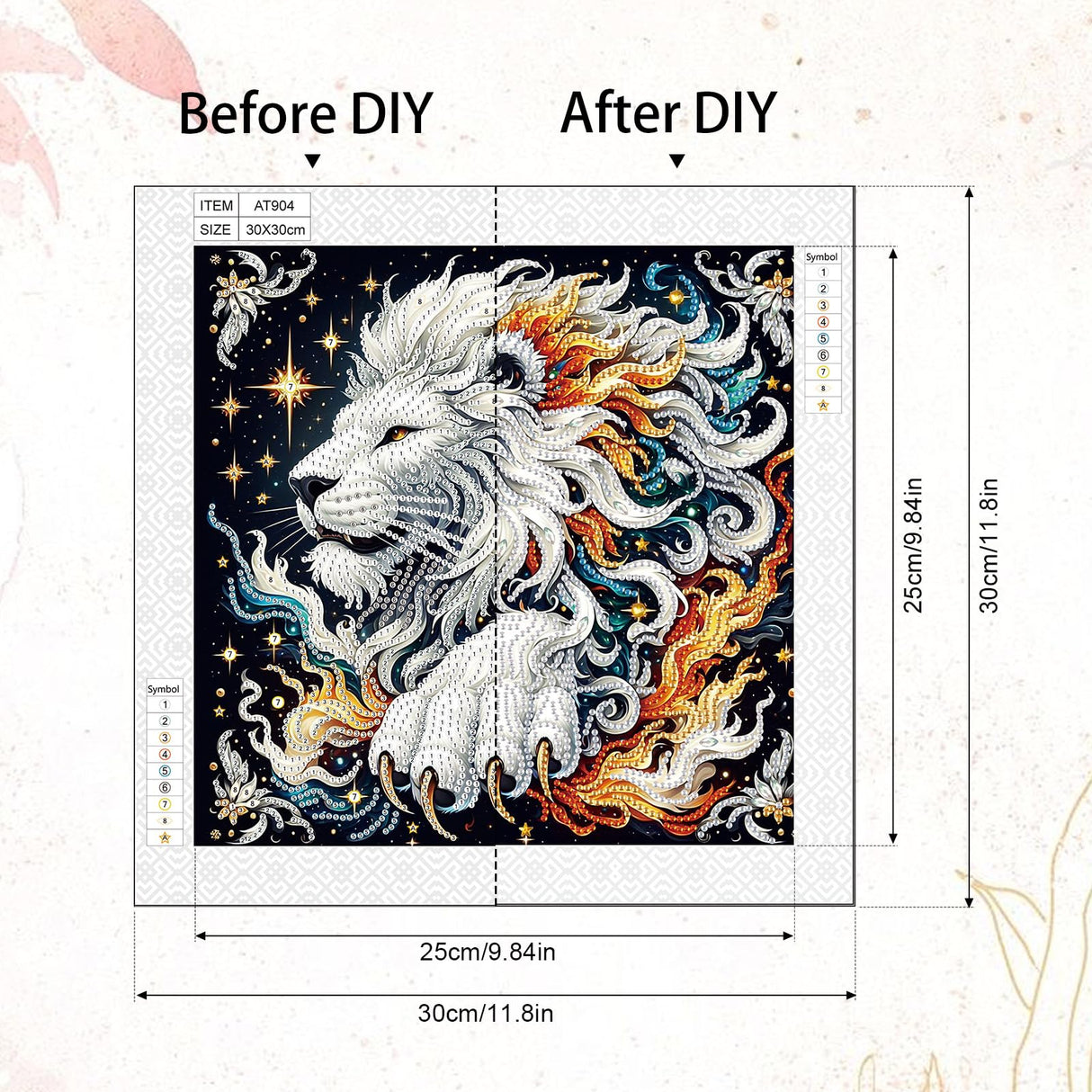 AiYuanzsh 5D Special Shaped Diamond Painting Kit - Mighty King Lion Design, Unique Crystal Rhinestone Diamond Art Set for Beginners and Adults, Perfect for Home Wall Decor and Holiday Gifts AiYuanzsh