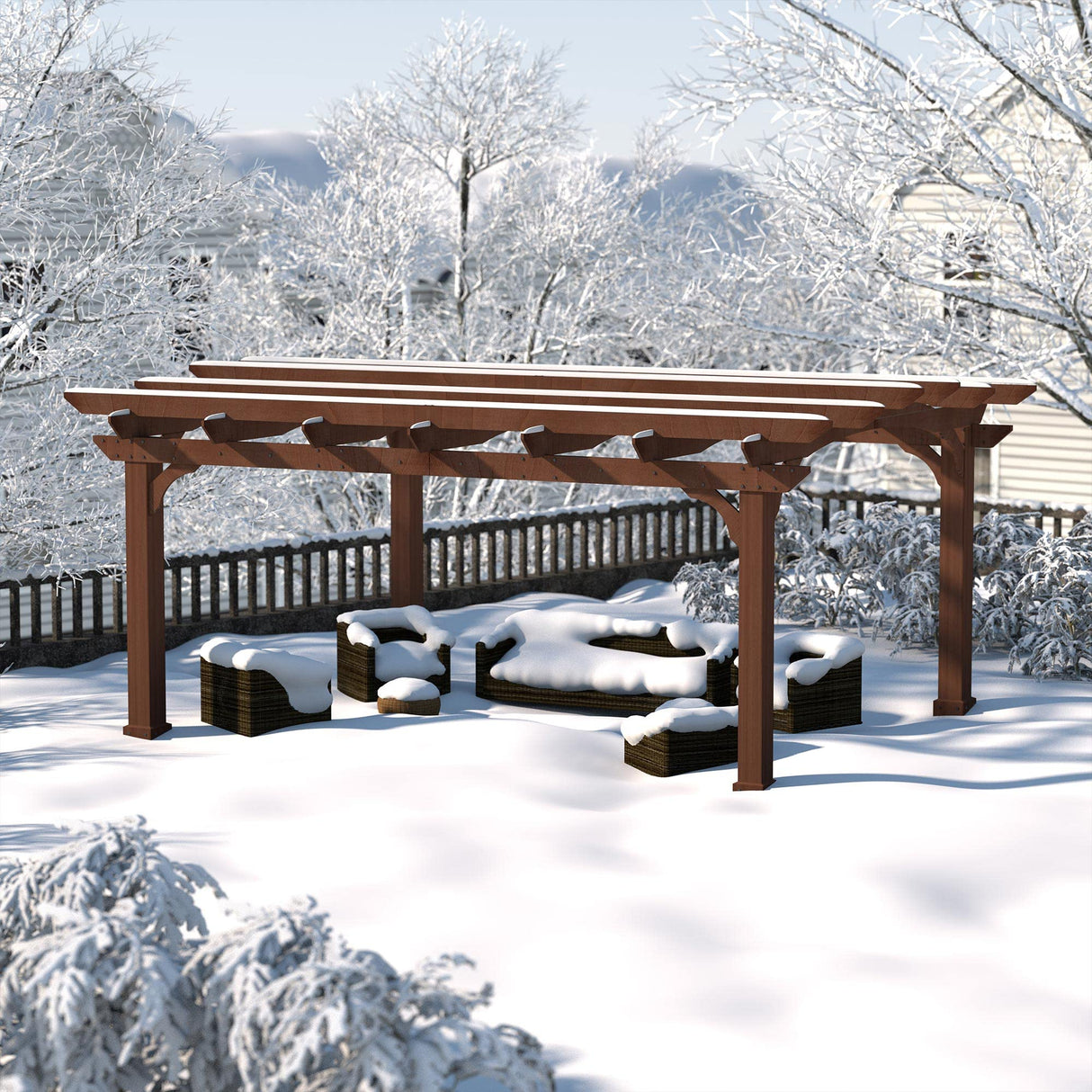 MUPATER Retratable Wooden Pergola Gazebo for Patio with Arched Roof and Stakes, 12'x14' Outdoor Pergola Garden Shelter Cedar Framed for Backyard,Deck,Garden,and Lawn MUPATER