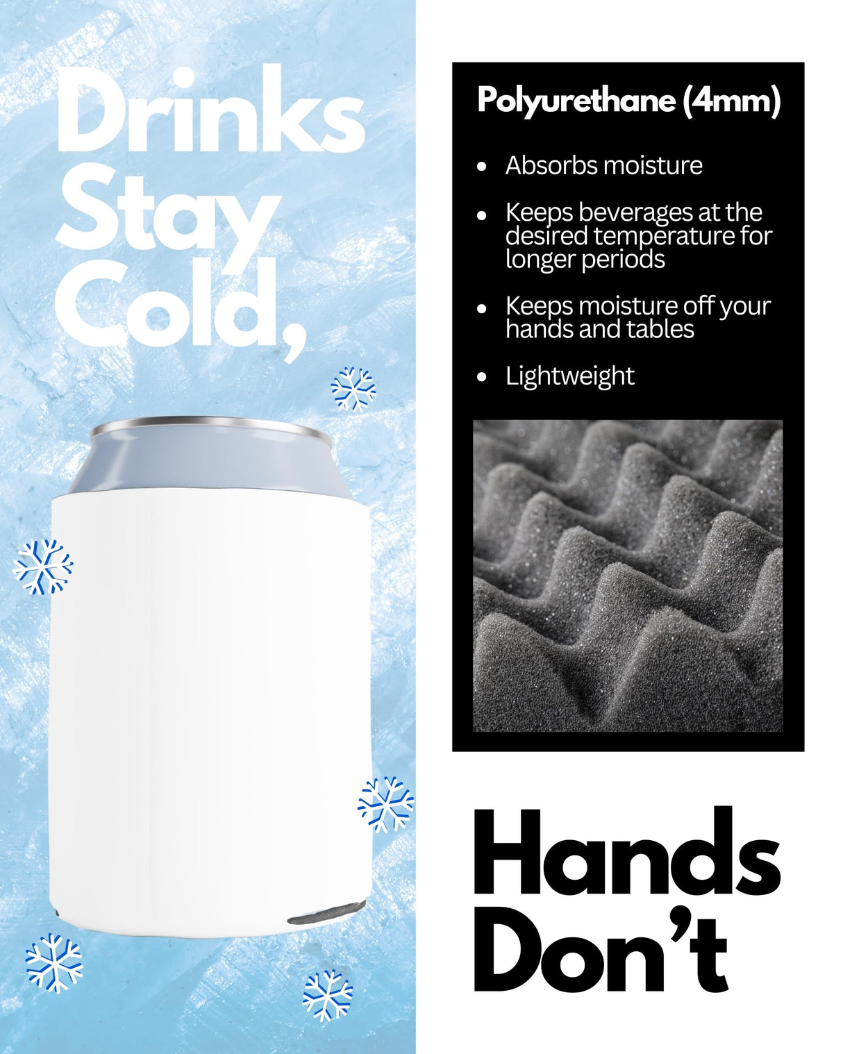 PartyPrints 25 Pack White Blank Can Cooler Sleeves, Customizable Bulk Sublimation Insulated Foam for Beer, Collapsible Plain Drink Holder, Cold Soda Insulator, 12oz Regular, 16oz Tall Cans PartyPrints