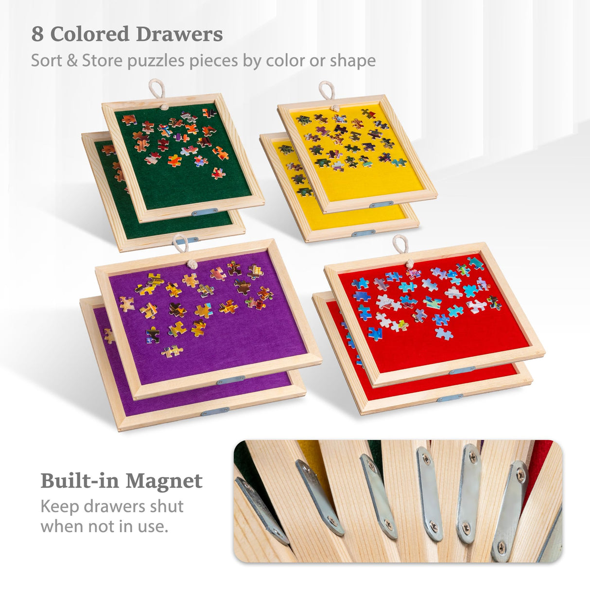 Becko US 2000 Piece Tilting & Rotating Jigsaw Puzzle Table with 8 Drawers & Cover, Foldable Puzzle Board with 5 Tilt Angles & Height Adjustment, Puzzles Storage, for 2000 Pieces Jigsaw Puzzles Becko US