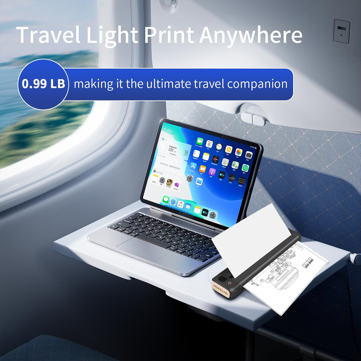 Portable Printer Wireless, Bluetooth & WiFi Printers for Home Use, Small Inkless Thermal Printer for Travel, Supports 8.5" x 11" US Letter&A4&A5 Size, Compatible with Android iOS Phone & Laptop Rongta