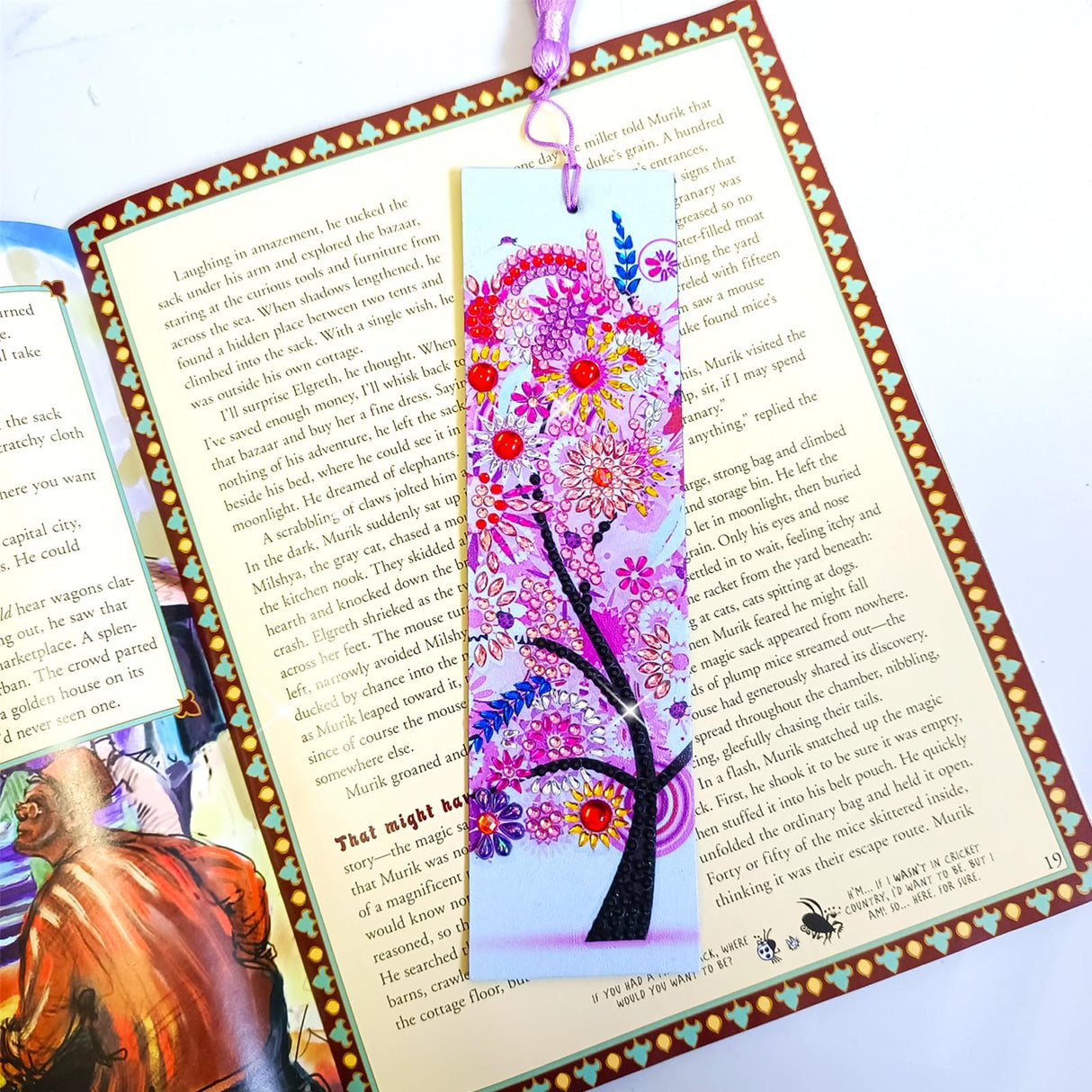 4 Pcs LINGFANG Diamond Painting Bookmark, Leather DIY Book Makers for Adults Book Lovers, Diamond Art Beginners, Small Diamond Art Kits, Paint by Art Crafts Supplies Gift for Girls (Season Tree) LINGFANG