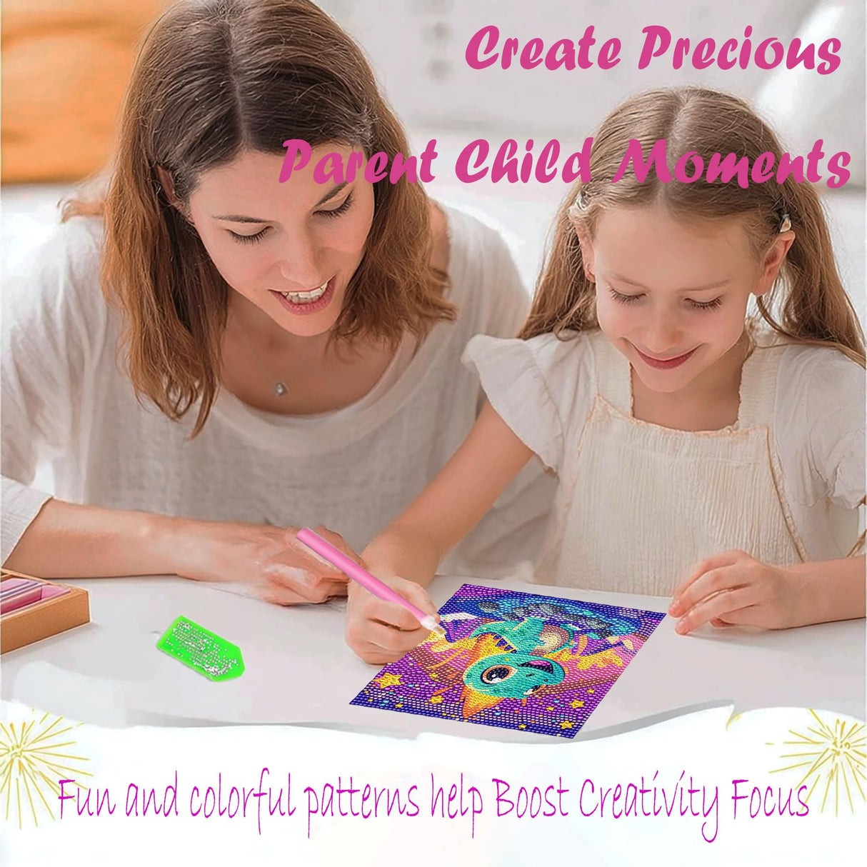 O&BTRC01 Diamond Painting -Dragon Diamond Art Kits Dinosaurs Gem Diamond Art Painting for Beginners 4 Pack O&BTRC01