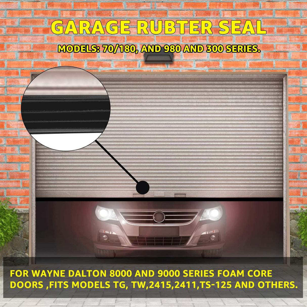 for Wayne Dalton Garage Door Bottom Weather Seal 154448 Replacement for Weather Stripping Fit 18 FT Wide Doors(18Ft) Sousery