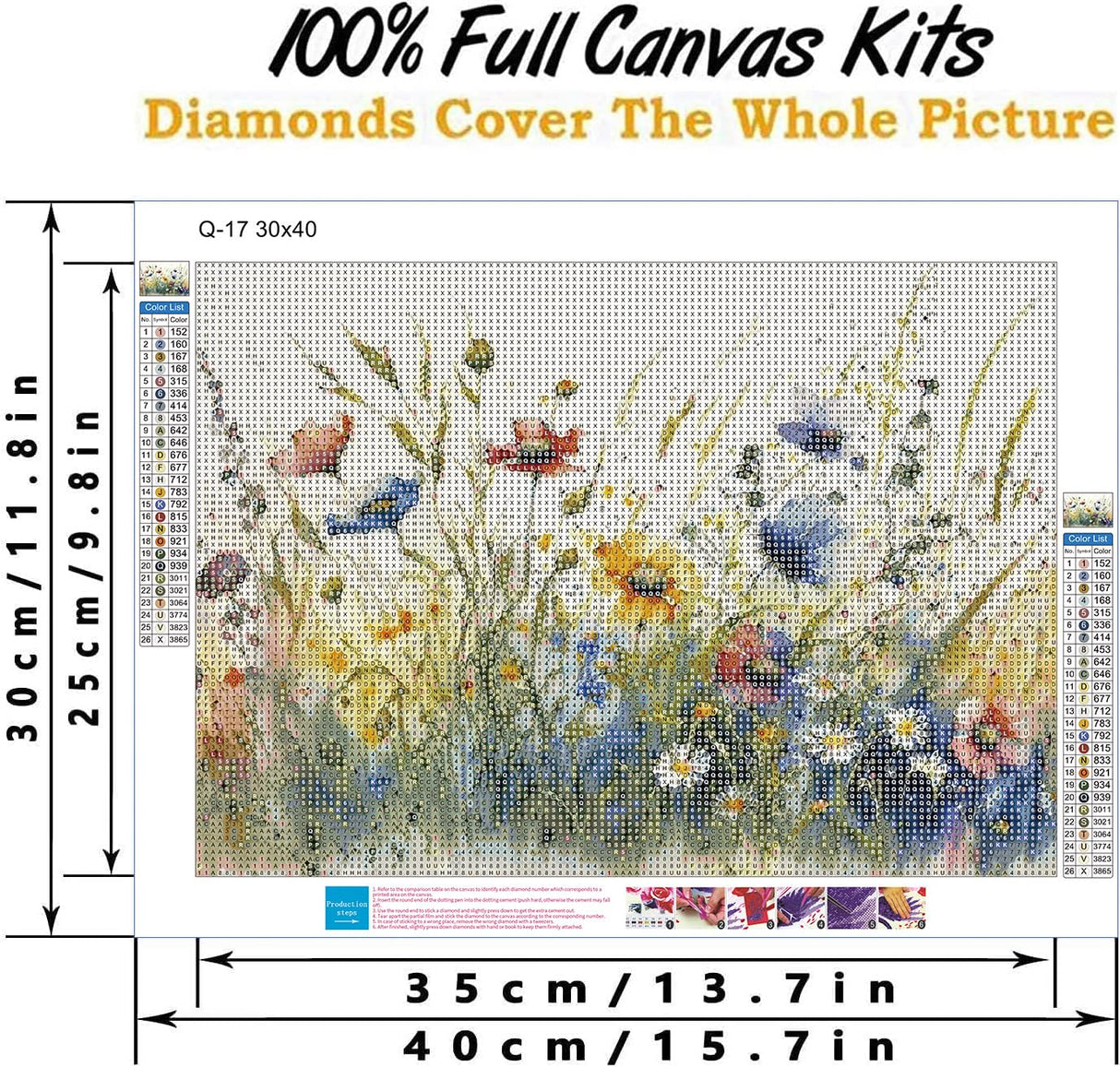 WUDWL Diamond Painting Kits for Adults - Flower DIY 5D Diamond Art Kits Full Drill Diamond Dots Paintings with Diamonds Gem Art and Crafts Home Decor 12x16inch WUDWL