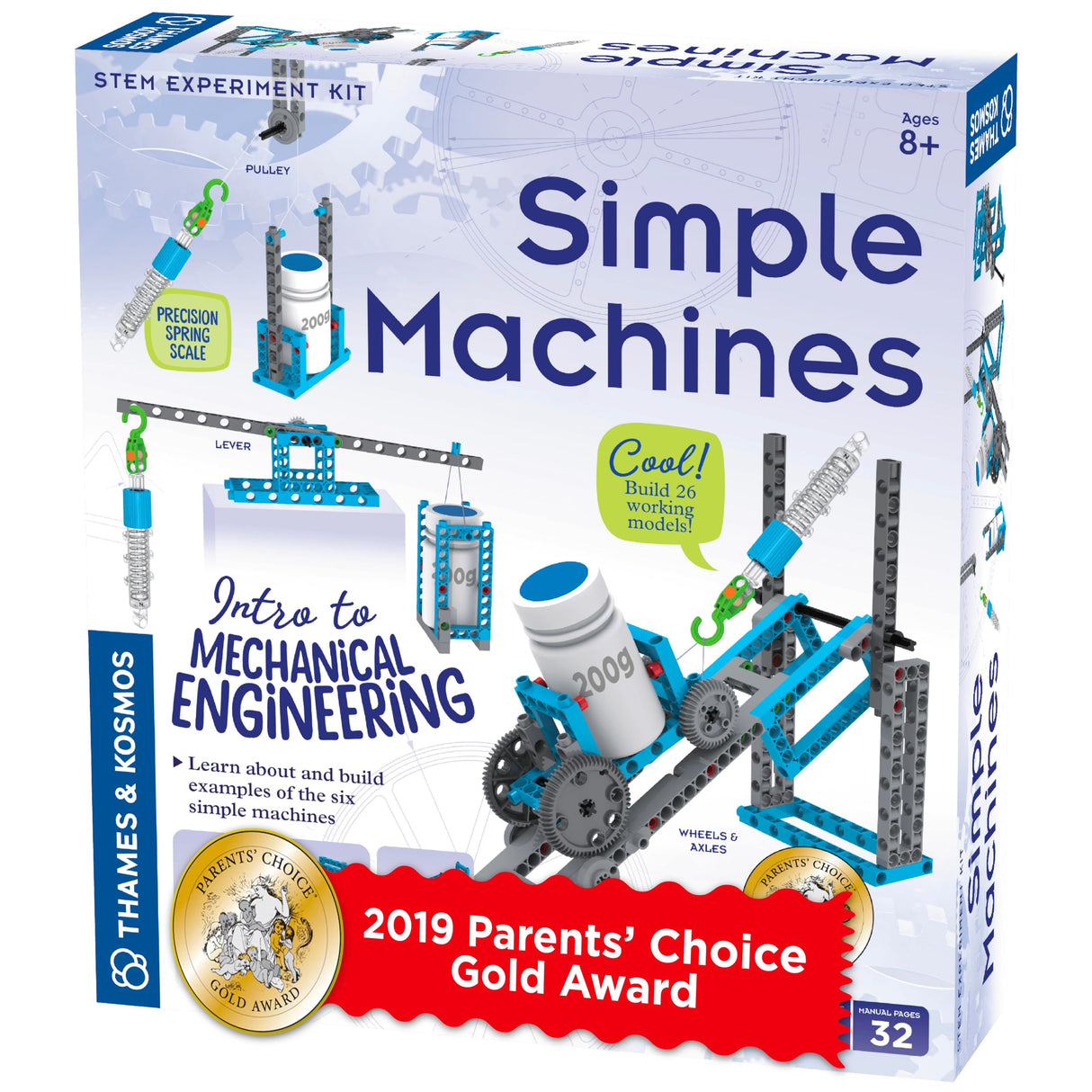 Thames & Kosmos Simple Machines Science Experiment & Model Building Kit, Introduction to Mechanical Physics, Build 26 Models to Investigate The 6 Classic Simple Machines Thames & Kosmos