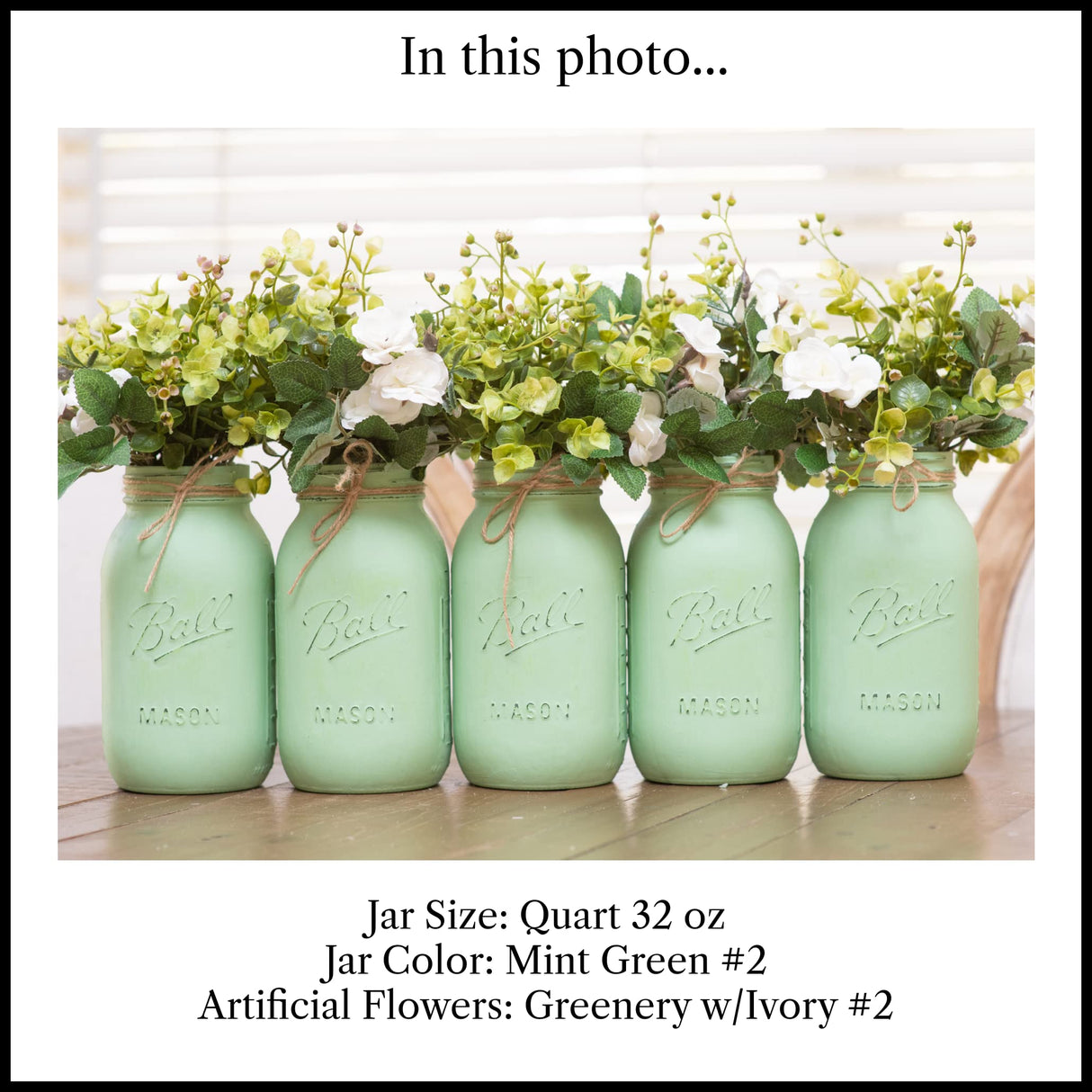 Mason Jar centerpieces for Birthday, Rustic Mason jar Centerpieces for Baby Shower, Mason Jar Centerpieces with Flowers, Wedding Centerpieces, Quart 32 oz, Choose Quantity, Colors, Flowers Optional Viva's Flower Shop