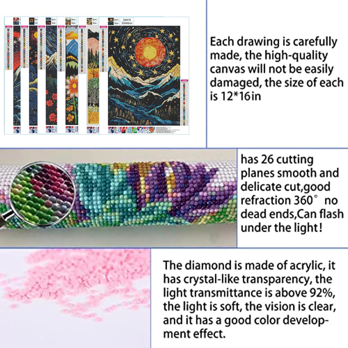 DOTSOPS Diamond Painting Kits Art Adults Painting Kit Crafts DIY 5D Diamond Art Packs Kits Full for Adults Beginner Home Wall Decoration Gift 11.8x15.7 Inches (6 Pack Landscape Abstract) DOTSOPS