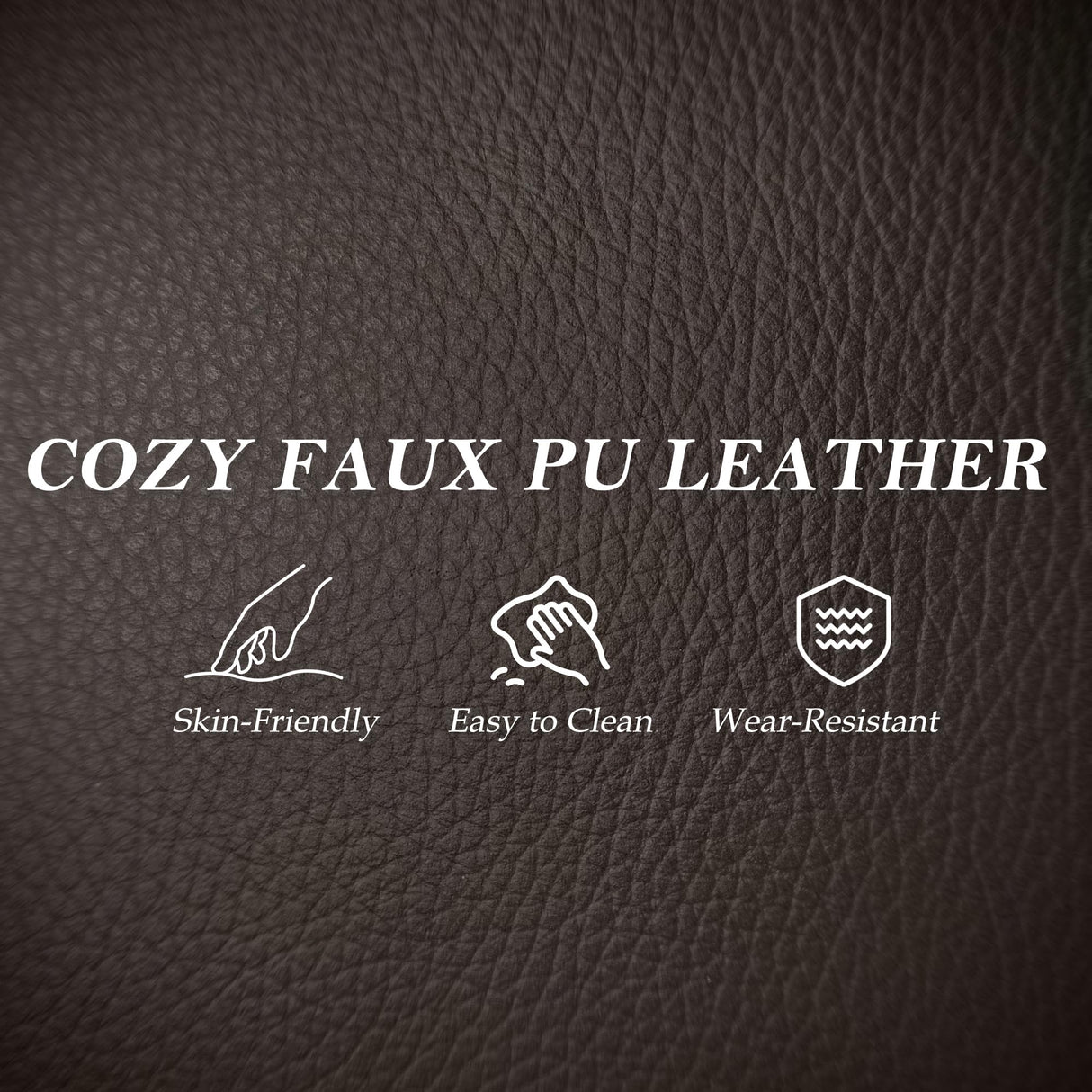 DRMBOOK Reclining Loveseat Sofa, Faux Leather Double Reclining RV Loveseat Couch with Console, Manual 2 Person Recliner, 2 Seater Home Theater Seating with Cup Holders for Living Room (Light Brown) DRMBOOK