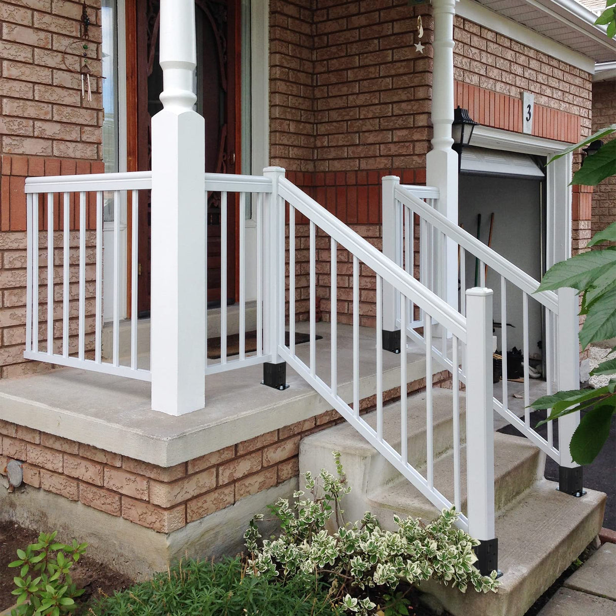 Eapele 4x4 Wood Fence Post Anchor Base, 13GA Thick Steel and Black Powder Coated,Come with Wood Screws and Concrete Anchors(Set of 4) Eapele