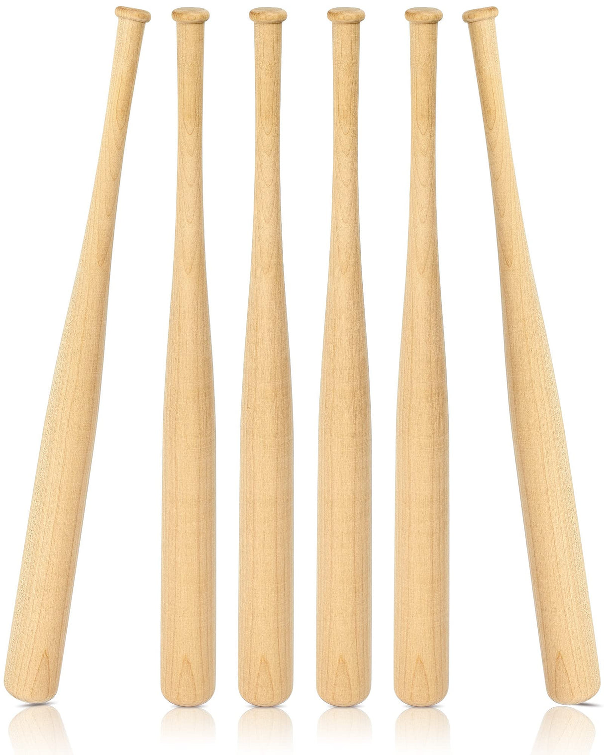 Marsui Mini Baseball Bat 18 Inch Unfinished Wooden Bats Small Baseball Bats Unpainted Wood Baseball Bats Baseball Bat Craft for DIY Painting Ball Sports Games Party Favors Craft (6 Pcs) Marsui