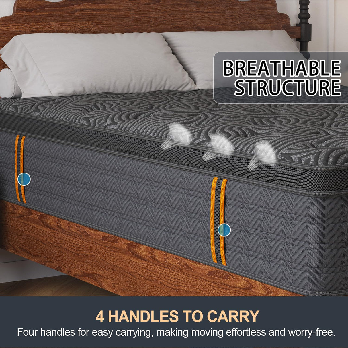 Twin Mattress, 14 Inch Hybrid Mattresses in a Box with Durable Support, Fiberglass Free, Motion Isolation & Individually Poctet, 100 Night Trial, Twin Size, Pressure Relief for Silent Sleep VISCOUNTESS