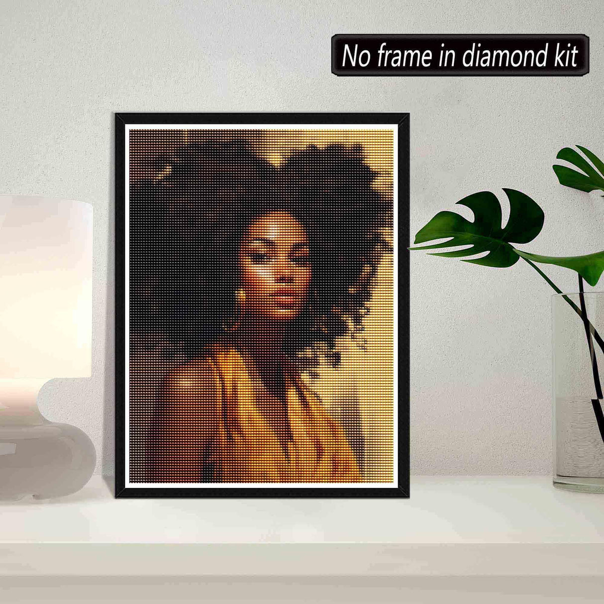 SKRYUIE 5D African Woman Diamond Painting Kits - DIY Diamond Art Kits for Adults African American, Full Round Drill - Crystal Cross Stitch - Adults Craft for Wall & Office Decor - 12x16 inch SKRYUIE