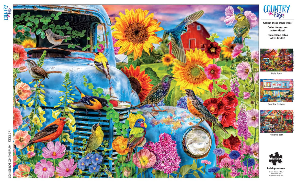 Buffalo Games - Country Life - Songbirds on The Farm - 500 Piece Jigsaw Puzzle Buffalo Games