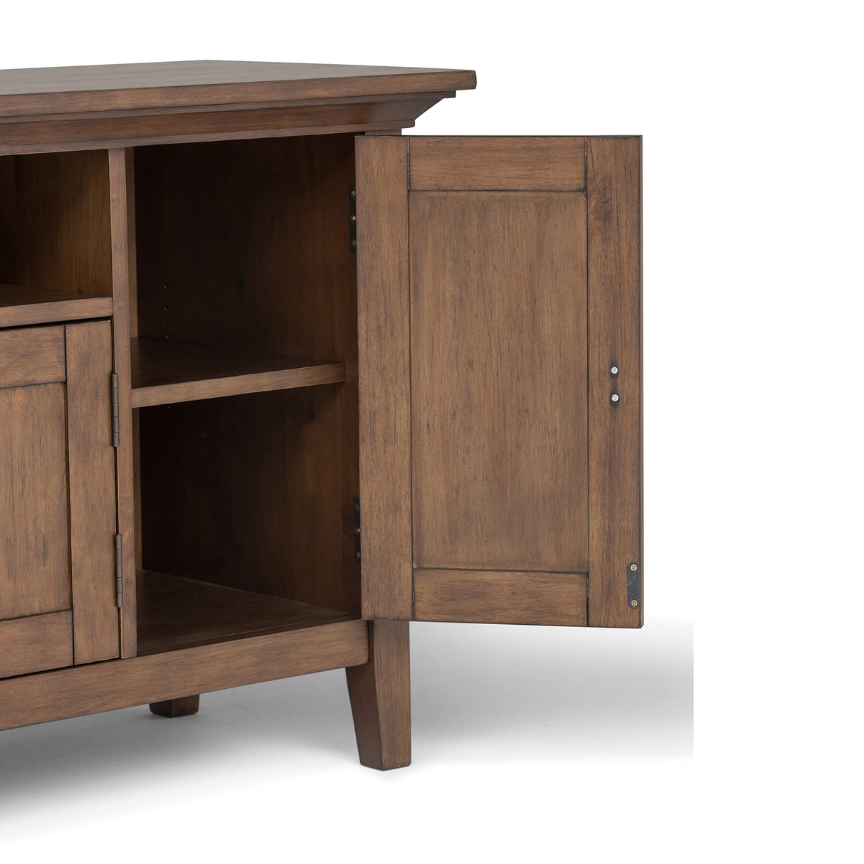 SIMPLIHOME Redmond SOLID WOOD 72 inch Wide Transitional TV Media Stand in Rustic Natural Aged Brown For TVs up to 80 inches for the Living Room and Entertainment Center SIMPLIHOME