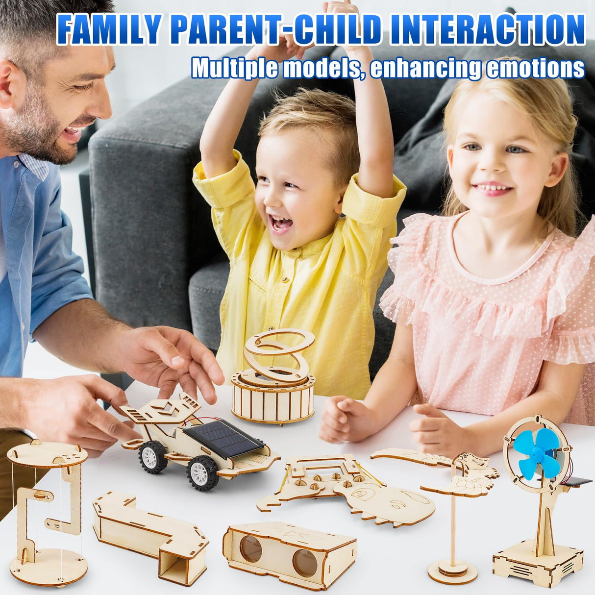 8 in1 STEM Science Kit for Kids Age 8-14, Wooden Physics Experiments & Solar Engineering Kits, Build Solar Car, Anti-Gravity Device, Telescope, Periscope & Dinosaur Claw, Gifts for Boys Girls LUCKY GUESS