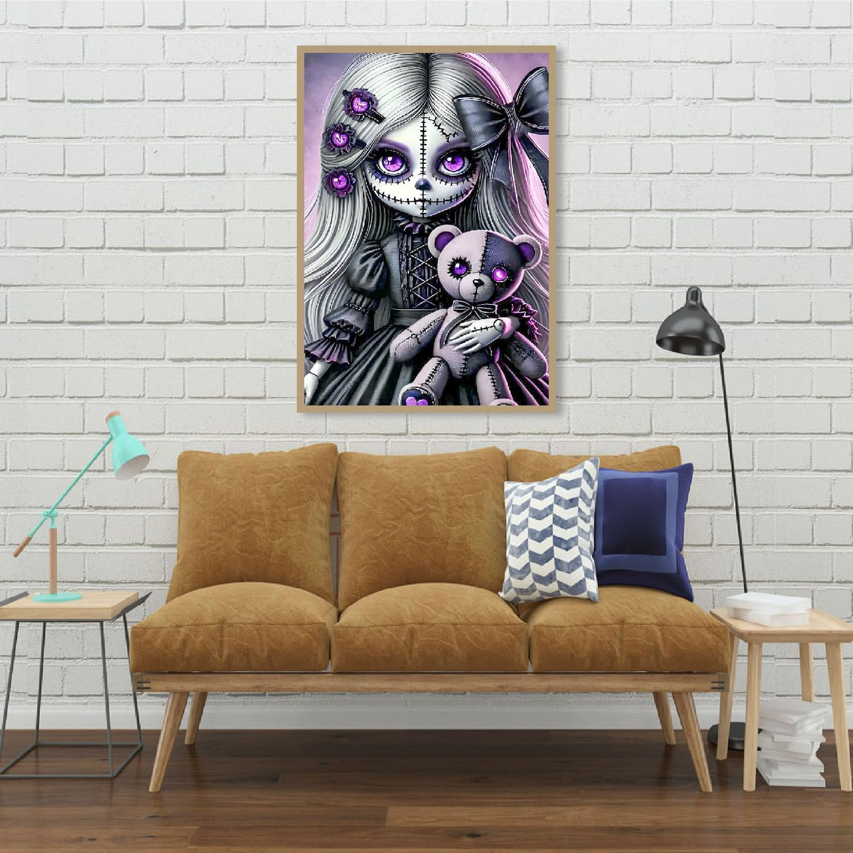 cdjlddww Gothic Diamond Painting Kits for Adults, 5D Diamond Art Kits for Beginners, DIY Bear Round Full Diamond Gemstone Art Rhinestone Painting for Wall Decor 12X16 inch cdjlddww