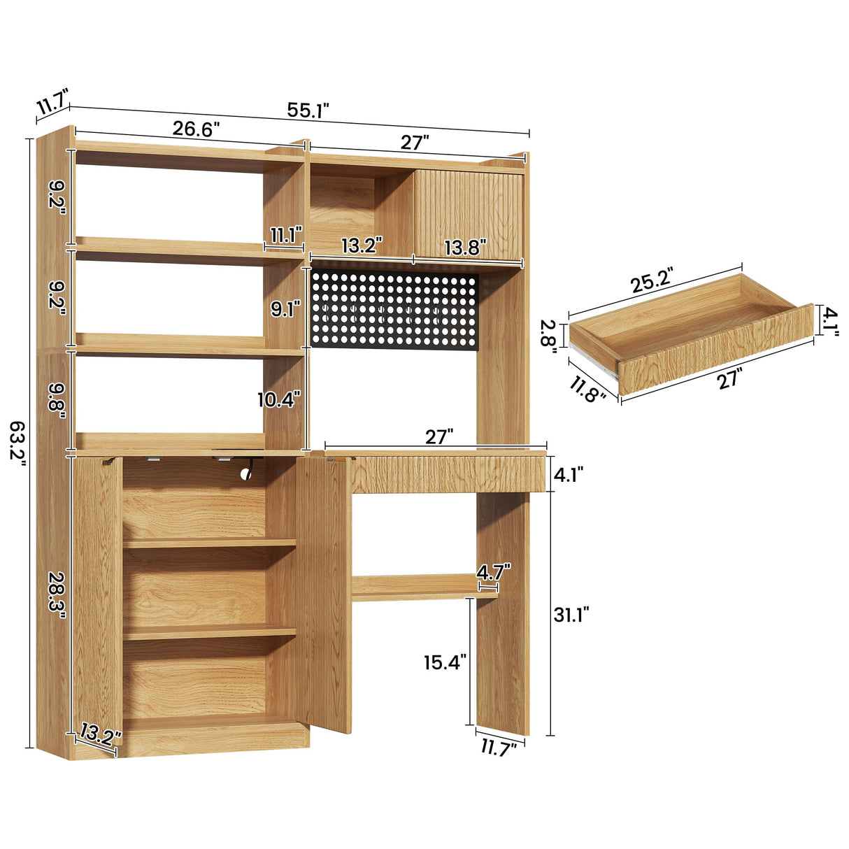 Semoic 70.87" Tall Bookshelf with Door & Drawer, 6 Tier Wooden Bookcase with LED Light & Power Outlets, Large Wide Book Shelf with Storage Cabinet, Floor Standing Display Shelf for Living Room, Brown Semoic