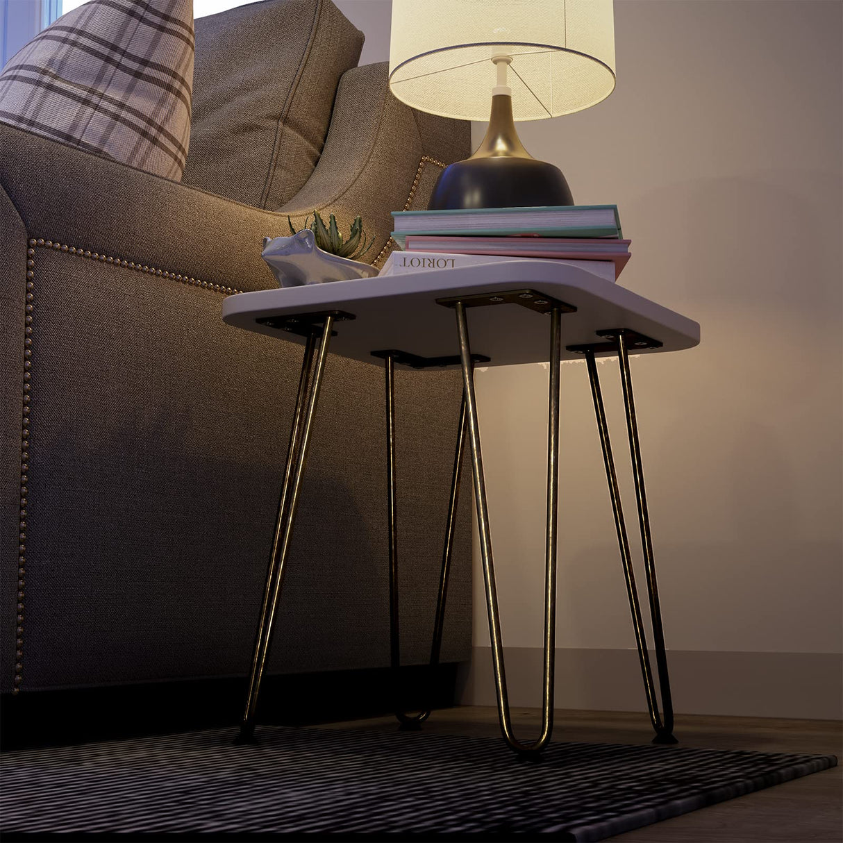 SMARTSTANDARD 16 Inch Heavy Duty Hairpin Furniture Legs, Metal Home DIY Projects for TV Stand, Sofa, Cabinet, etc with Rubber Floor Protectors Bronze 4PCS SMARTSTANDARD