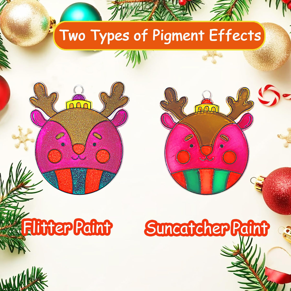 Ayhuhra 30 Sets Christmas Suncatcher Crafts DIY Glow in The Dark Window Paint Art Kit Creative Window Ornaments for Classroom Christmas Holiday Seasonal Home Activities Party Art Project Ayhuhra