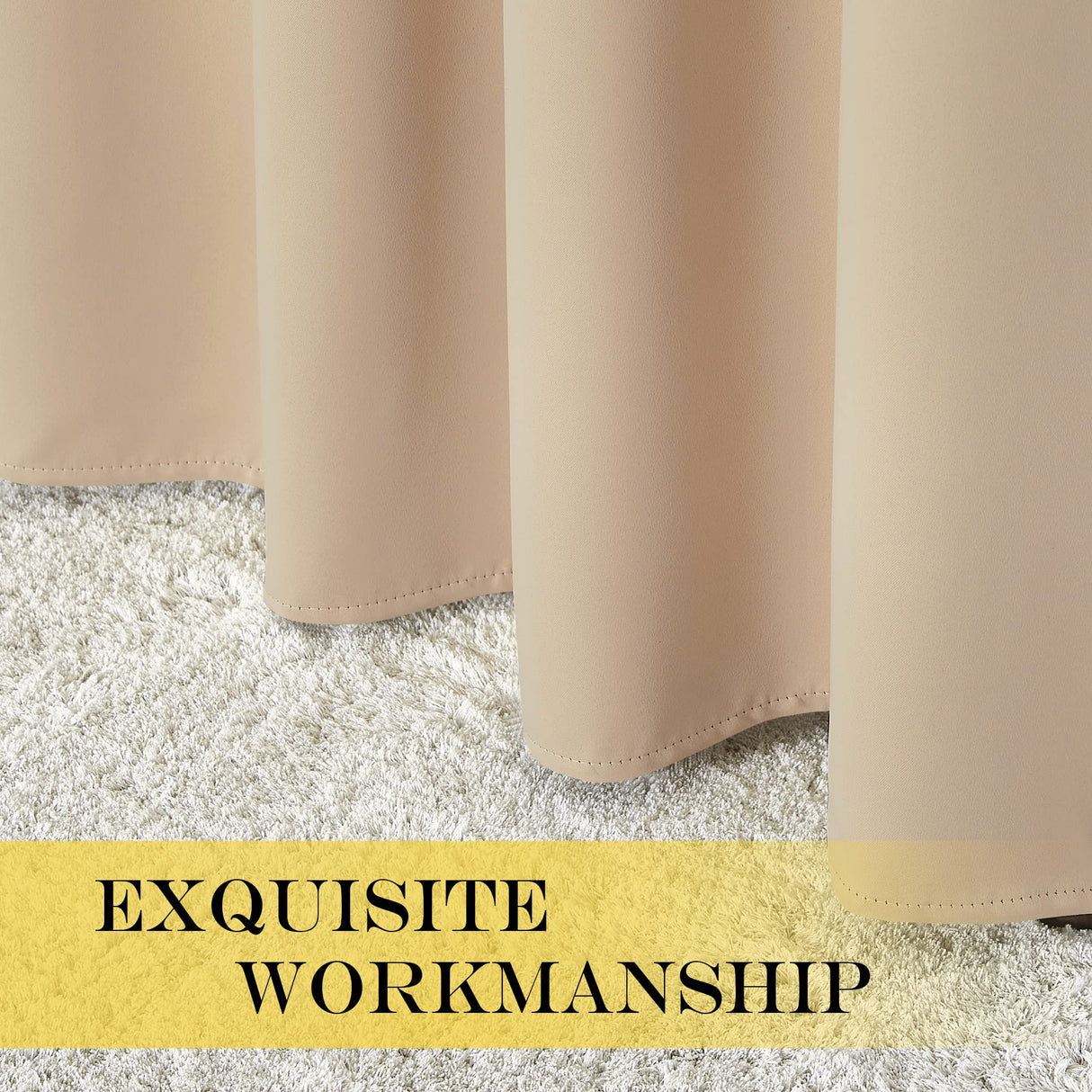 NICETOWN Room Darkening Window Shade and Blind - (Biscotti Beige Color) Light Reducing & Privacy Protection Blackout Short Curtain/Drape/Drapery for Kid's Bedroom, 52x63 inches, 1 Piece NICETOWN