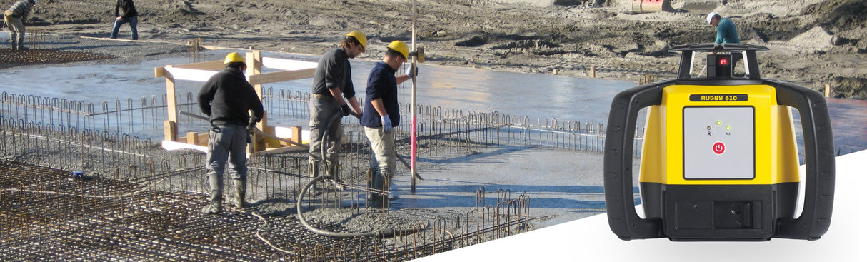 Leica R610,RE140, Alkaline Rugby 610 2000-Feet Self Leveling Horizontal Rotary Laser Kit with Rod Eye 140 Receiver, Yellow Leica