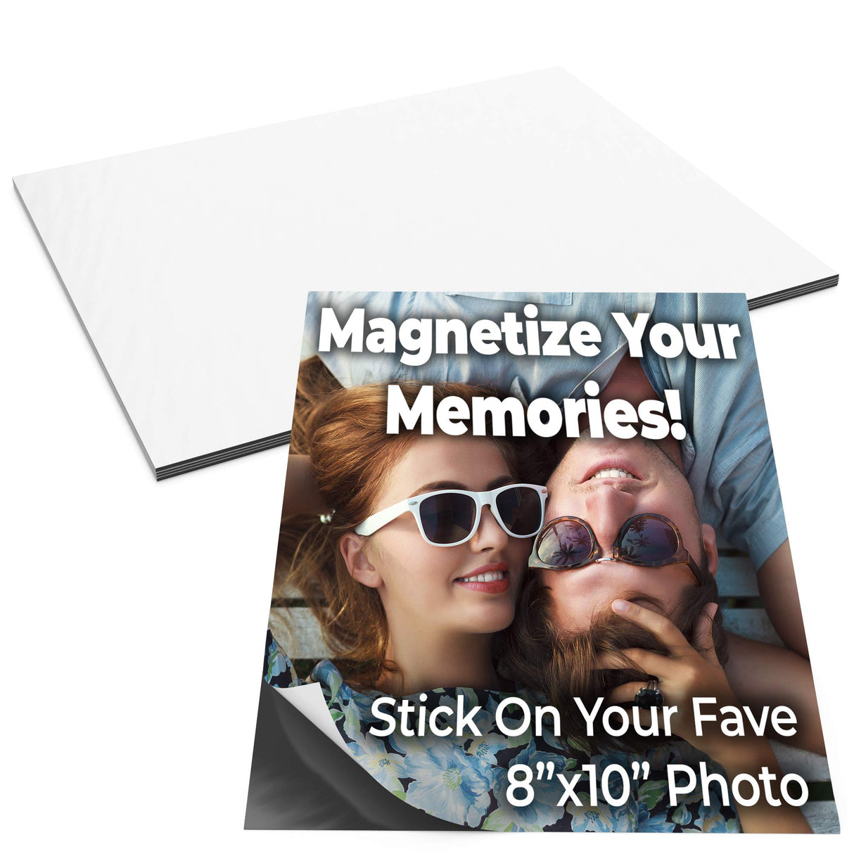 Magnetize Memories with 8x10 in Adhesive Photo Magnets 10 pack. Peel and Stick Magnetizers Turn School Crafts, Family Pictures or Kids Art Into Durable, Flexible Gifts. Custom Sheets for Fridge or Car EUCATUS BEST PRODUCTS & GIFTS
