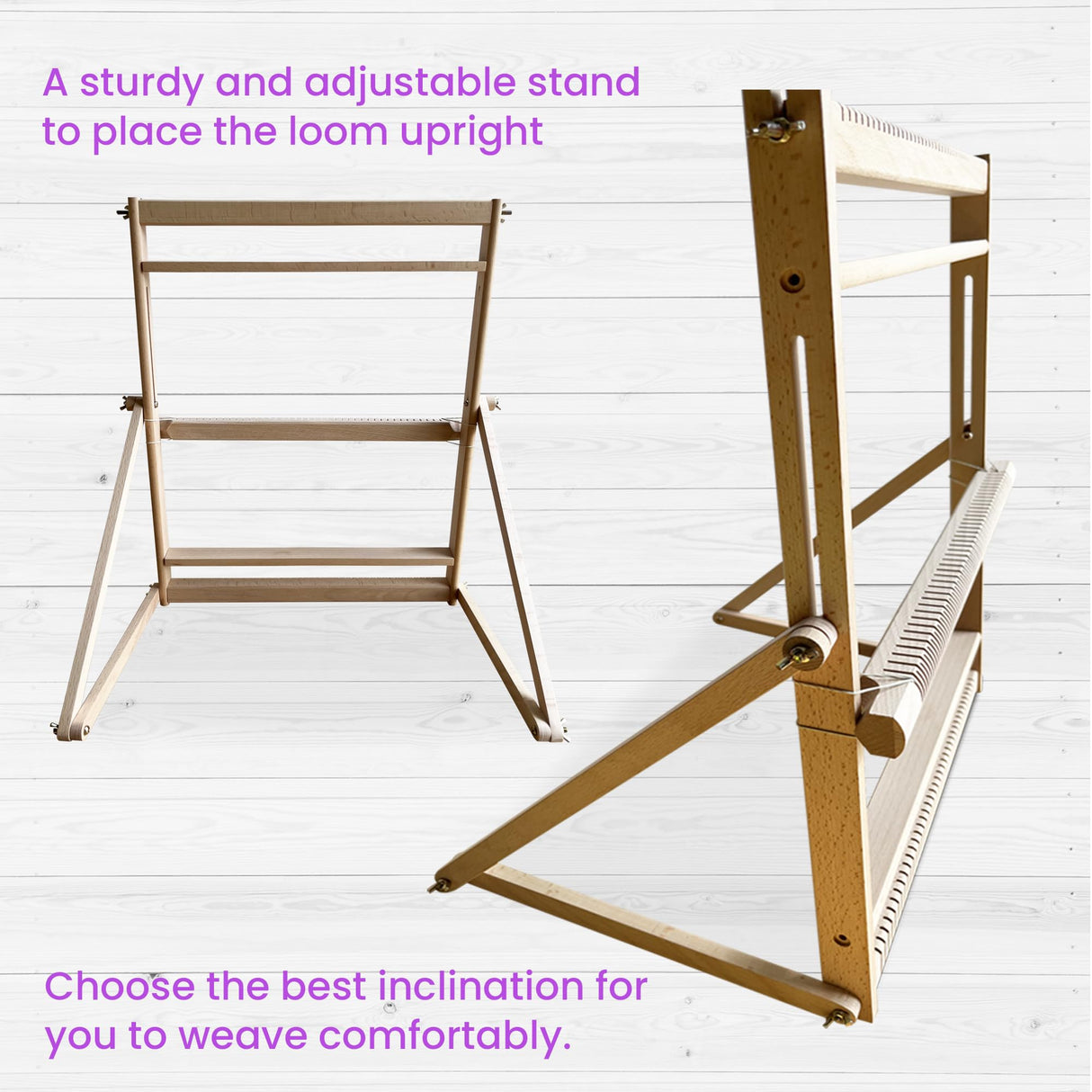 Olikraft Weaving Loom for Kids & Adults with Adjustable Stand - Wooden Loom. Weaving Kit. Telar. (Large) Olikraft