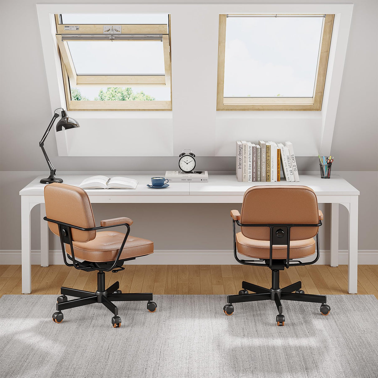 Tribesigns 2-Person Home Office Desk, 78.7" Extra Long Computer Desk, Double Workstation for Home Office, Work Desk for Two People (White) Tribesigns