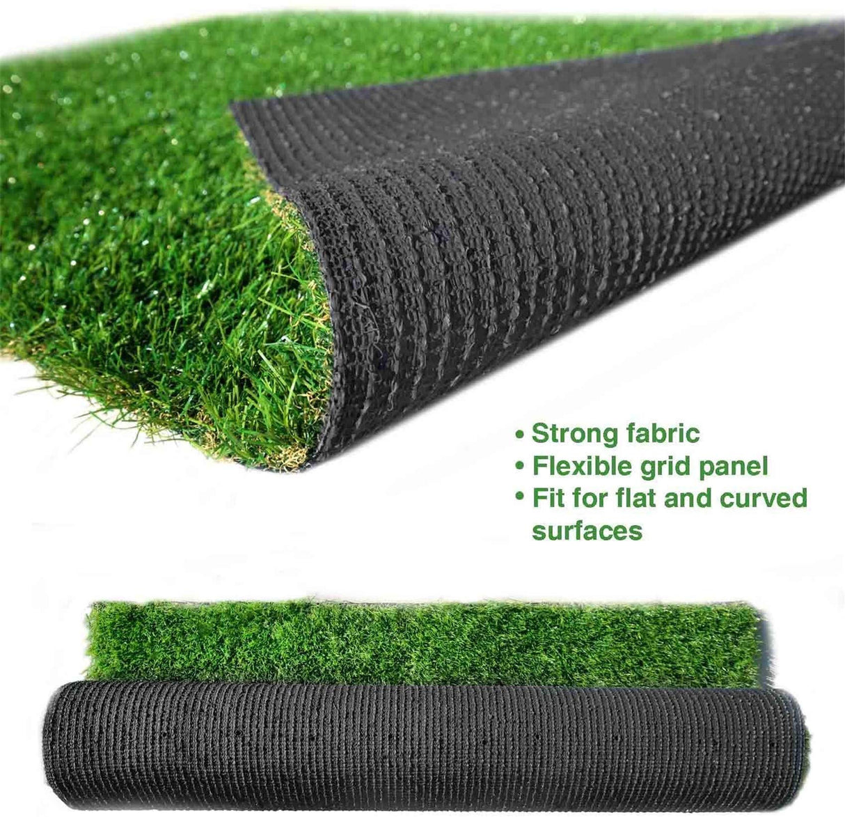 Realistic Deluxe Artificial Grass Synthetic Thick Lawn Turf Carpet (7 FT x 15 FT (105 Square FT)) LITA