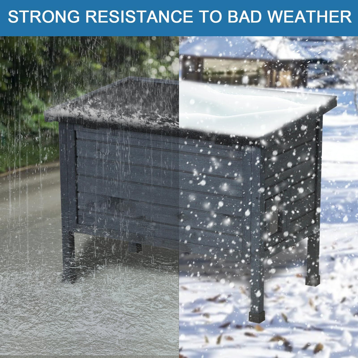 Luyitton Outdoor Insulated Cat House Feral Cat Enclosure Cat Shelter Weatherproof for Winter with All-Round Foam Escape Door luyitton