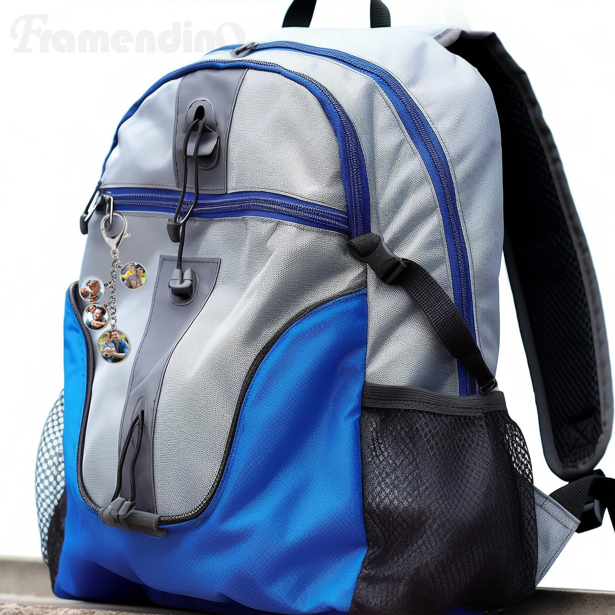 Framendino, Sublimation Blanks Metal Photo Keychains With 5 Pieces Round Heat Transfer Press Personalized Picture Key Rings Custom Keychain Customized DIY Craft Framendino