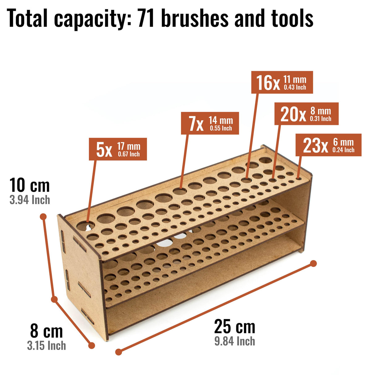 PROSCALE Paint Brush holder. Large Capacity Paint brush organizer and Art Supply Organizer kit for table and wall miniatures modeling crafts PROSCALE