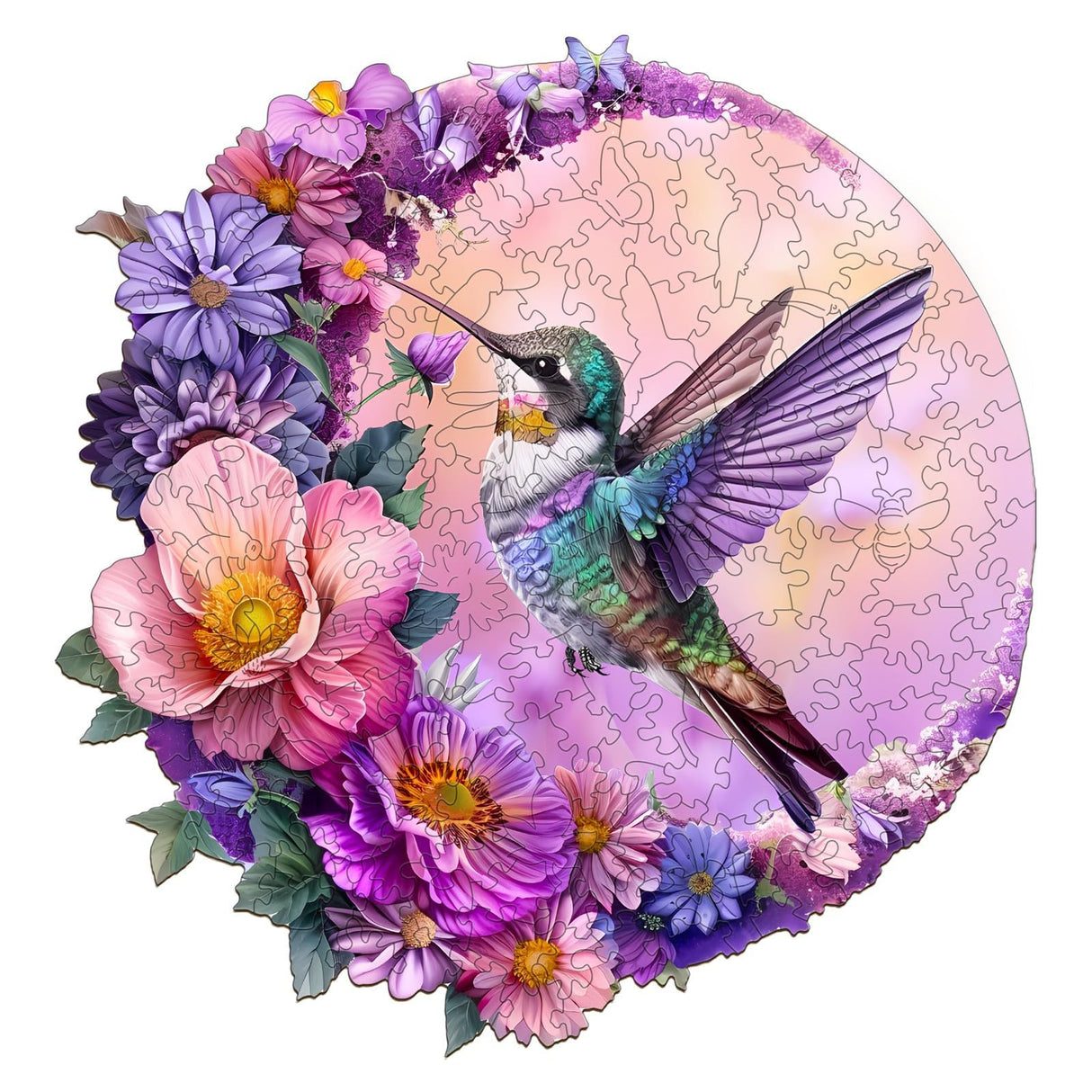Jigfoxy Wooden Puzzles for Adults, Hummingbird Wood Puzzles Adult, Unique Animal Shape Wooden Jigsaw Puzzles for Adults, Birthday Gifts for Puzzle Lovers, Family, Friend (M-11.4 * 10.9in-200 pcs) Jigfoxy