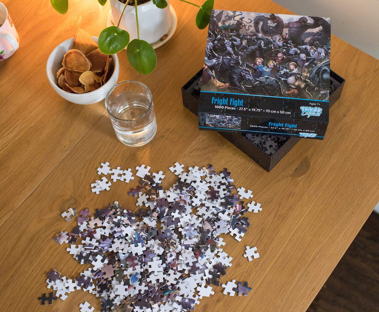 Fright Fight Horror Movie Villain Inspired 1000 Piece Jigsaw Puzzle for Adults | Challenging Interactive Brain Teaser for Family Game Night | 28 x 20 Inches Toynk