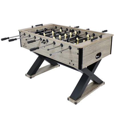 Sunnydaze Delano 54.5-Inch Indoor Foosball Table with Gray Distressed Wood Look