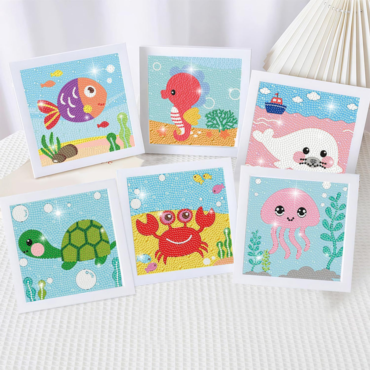 DIYGEMDOT 6 Pack Diamond Art Kits for Kids, Cute Animals Diamond Painting for Beginners, DIY 5D Gem Art for Girls & Boys Ages 6-8-10-12, Children's Christmas Gifts (6x6 inches) DIYGEMDOT