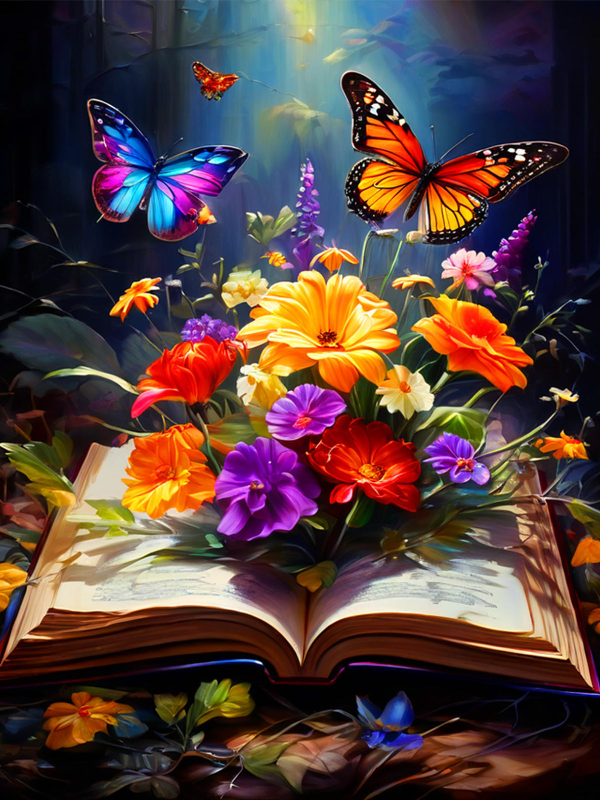 Flowers Diamond Painting Kits for Adults - 5D Butterfly Diamond Art Kits for Beginners, DIY Round Diamond Painting Flowers Art Crafts, are Great for Decorating Home Walls and Holiday Gifts 12X16Inch Xylogist