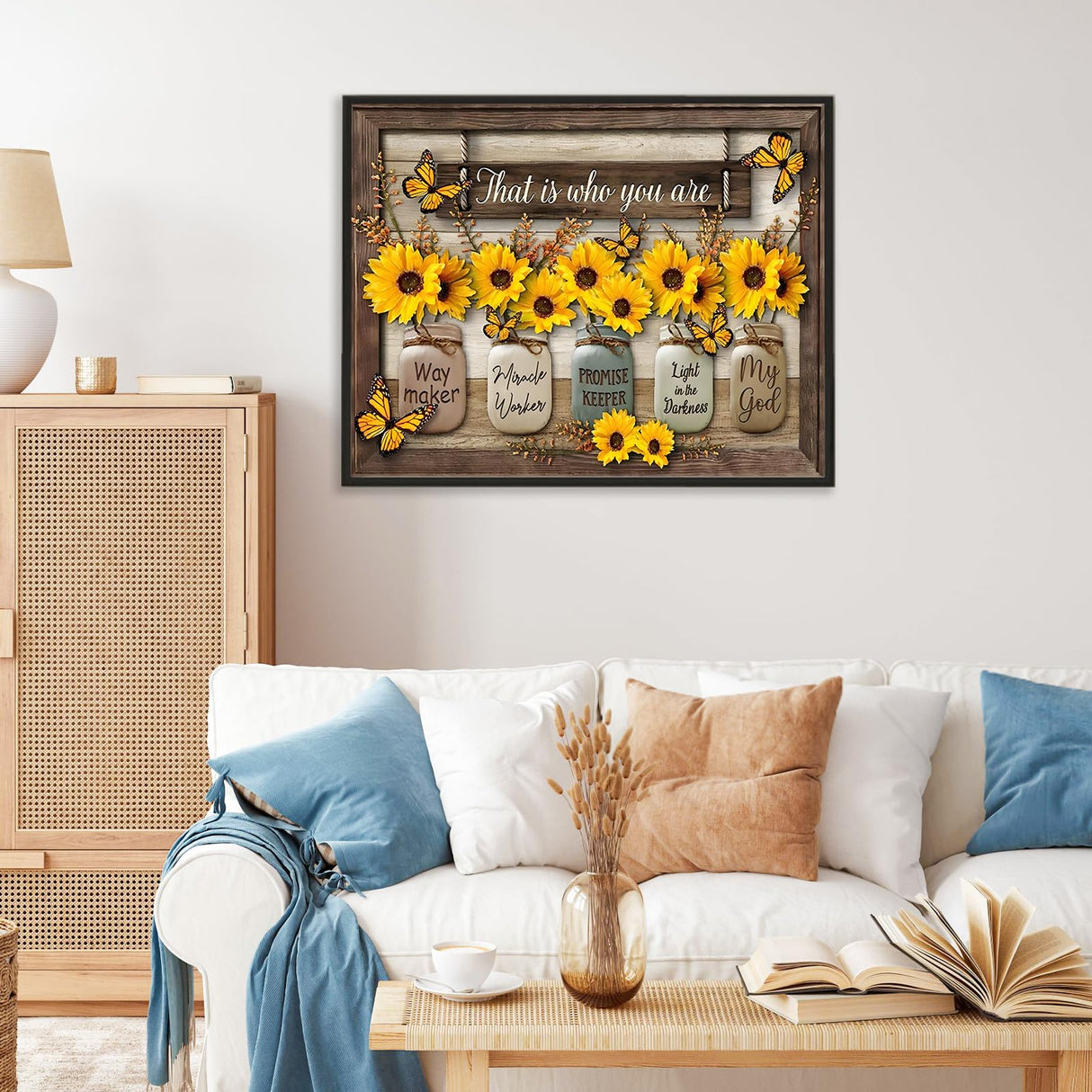 Camocin Paint by Numbers Kit for Adults - Sunflower Adult Paint by Number Kits on Canvas Without Frame for Beginner, Inspirational Oil Painting by Numbers Kit for Gift Home Wall Decor 16x20 Inch Camocin