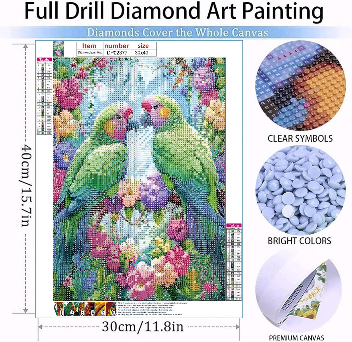 Bird Diamond Art Kits for Adults Beginner, Valentine's Day DIY Modern Diamond Painting Kits 5D Two Birds Diamond Dots Gem Art Crafts with Tools,Round Full Drill Crafts for Home Decor&Gift-12x16in BAWKENTON