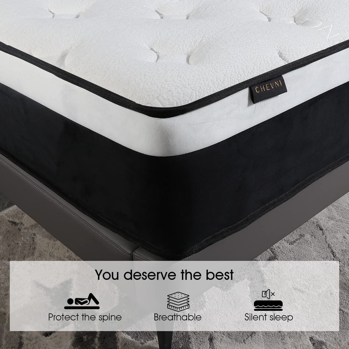 CHEVNI Queen Mattress, 12 Inch Euro Top Queen Size Mattress in a Box,Memory Foam Hybrid Mattress with Individually Pocket Springs,Medium Firm,Strong Edge Support,CertiPUR-US CHEVNI