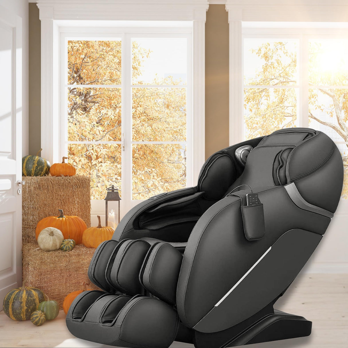 iRest SL Track Massage Chair Recliner, Full Body Massage Chair, Zero Gravity, Bluetooth Speaker, Airbags, Heating, 53.15" SL Track, Extendable Footrest and Foot Massage (Black) iRest
