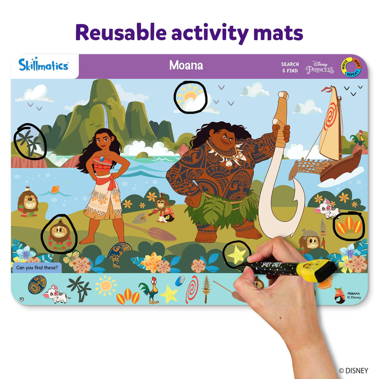 Skillmatics Search and Find Disney Princess Educational Game - Reusable Preschool Learning Activities, Perfect for Toddlers & Kids Who Love Toys, Art & Crafts, Gifts for Boys & Girls Ages 3, 4, 5, 6 Skillmatics