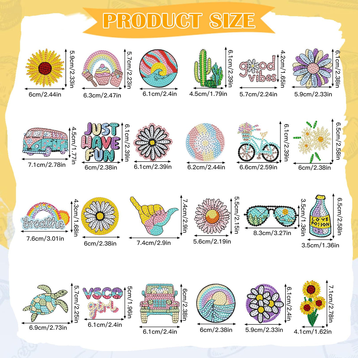 ZYNERY 24 Pcs Summer Magnets, Refrigerator Magnets Sunflower Beach Art, Mini Diamond Painting Kits, Decorative Magnets 5D Diamond Painting for Adults Home Decor DIY Crafts Gift ZYNERY