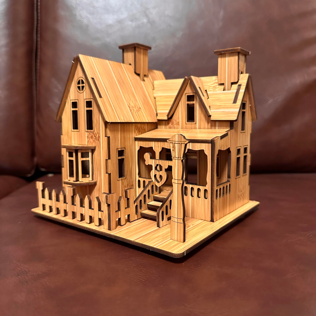 MPIUET 3D Wooden Puzzles for Adults Wooden House Rustic Villa Model Kits for Adults, 6.7" × 6.1" × 6.9", 3D Jigsaw Brain Teaser Puzzles, Log Cabin DIY MPIUET